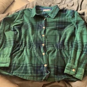 🎀3 for $10🎀 Button up fleece with cinch waist